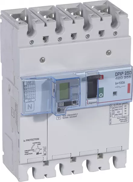 legrand-disjoncteur �lectronique diff�rentiel dpx�250 - 36ka 400v~ - 4p - 100a (420355)