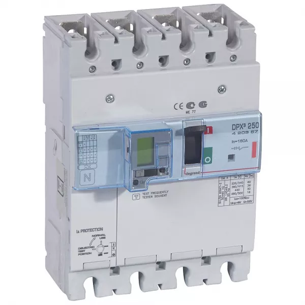 legrand-disjoncteur �lectronique diff�rentiel dpx�250 - 36ka 400v~ - 4p - 160a (420357)