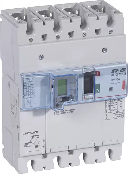 legrand-disjoncteur �lectronique diff�rentiel dpx�250 - 36ka 400v~ - 4p - 40a (420352)