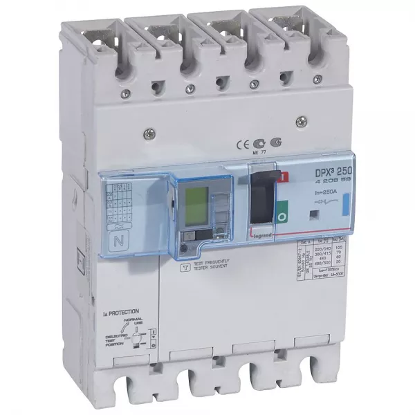 legrand-disjoncteur �lectronique diff�rentiel dpx�250 - 70ka 400v~ - 4p - 250a (420659)