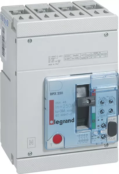 legrand-disjoncteur �lectronique dpx250 pouvoir de coupure 36ka 400v~ - 4p - 250a (025448)