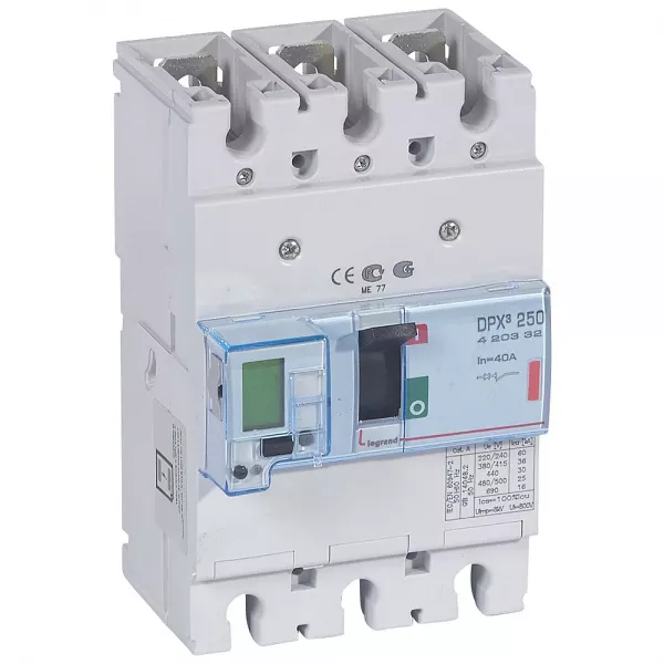 legrand-disjoncteur �lectronique dpx�250 pouvoir de coupure 36ka 400v~ - 3p - 40a (420332)