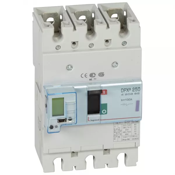 legrand-disjoncteur �lectronique dpx�250 pouvoir de coupure 50ka 400v~ - 3p - 100a (420365)