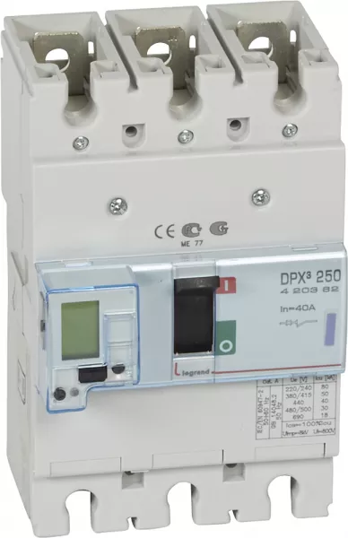 legrand-disjoncteur �lectronique dpx�250 pouvoir de coupure 50ka 400v~ - 3p - 40a (420362)