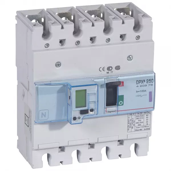 legrand-disjoncteur �lectronique dpx�250 pouvoir de coupure 50ka 400v~ - 4p - 100a (420375)