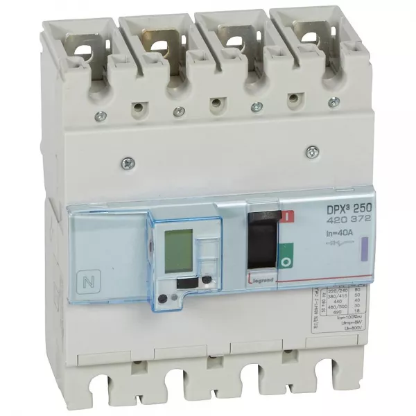 legrand-disjoncteur �lectronique dpx�250 pouvoir de coupure 50ka 400v~ - 4p - 40a (420372)