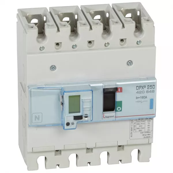 legrand-disjoncteur �lectronique dpx�250 pouvoir de coupure 70ka 400v~ - 4p - 160a (420648)