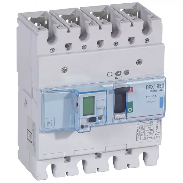 legrand-disjoncteur �lectronique dpx�250 pouvoir de coupure 70ka 400v~ - 4p - 40a (420645)