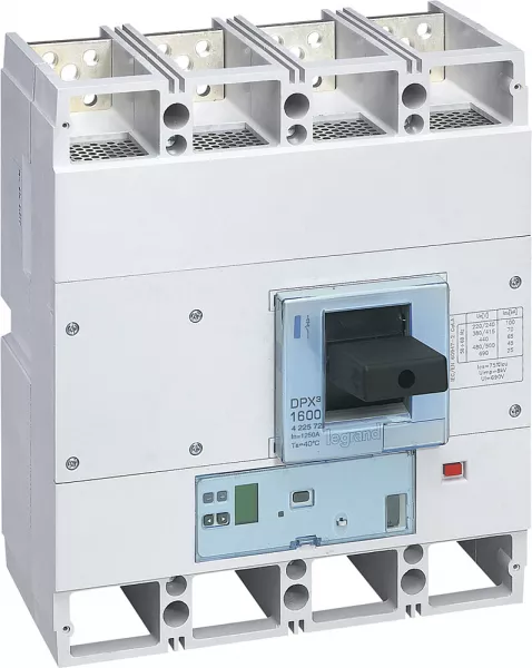legrand-disjoncteur �lectronique s1 dpx�1600 pouvoir de coupure 70ka 400v~ - 4p - 1250a (422572)