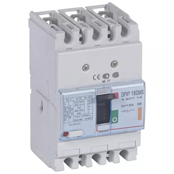 legrand-disjoncteur magn�tique fixe seul dpx�160 pouvoir de coupure 25ka 400v~ - 3p 16a (420714)
