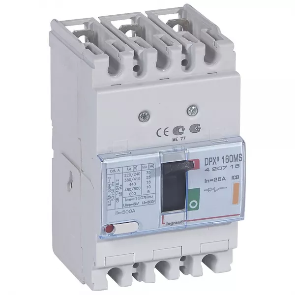 legrand-disjoncteur magn�tique fixe seul dpx�160 pouvoir de coupure 25ka 400v~ - 3p 25a (420715)