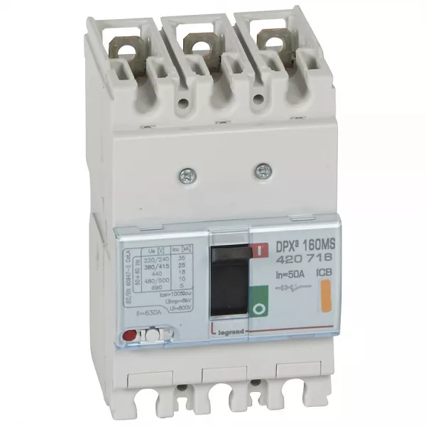 legrand-disjoncteur magn�tique fixe seul dpx�160 pouvoir de coupure 25ka 400v~ - 3p 50a (420716)