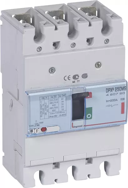 legrand-disjoncteur magn�tique r�glable seul dpx�250 - 36ka 400v~ - 3p - 200a (420720)