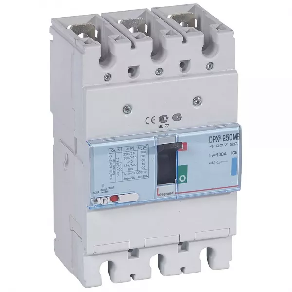 legrand-disjoncteur magn�tique r�glable seul dpx�250 - 70ka 400v~ - 3p - 100a (420722)