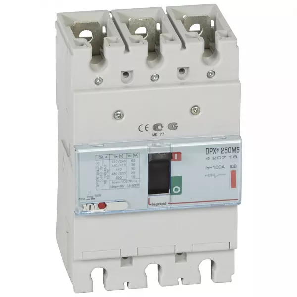 legrand-disjoncteur magn�tique r�glable seul dpx�250 pouvoir coupure 36ka 400v~ 3p 100a (420718)