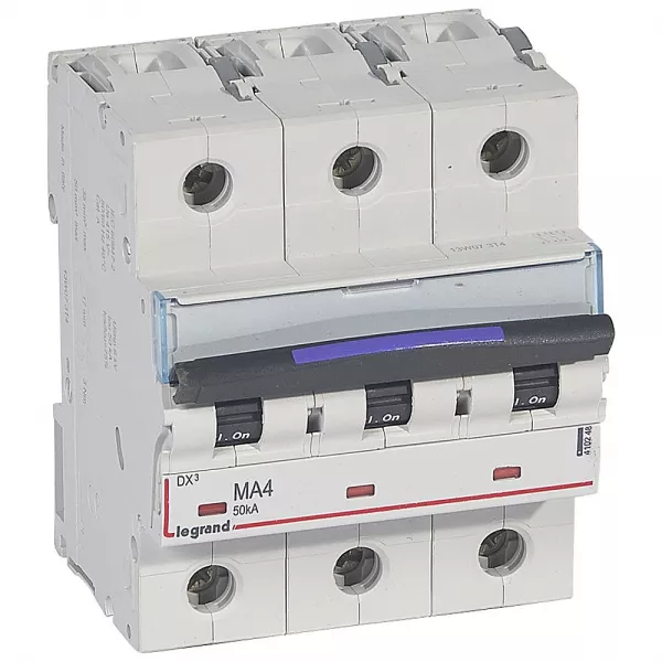 legrand-disjoncteur magn�tique seul dx�-m - vis/vis - 3p - 400v~ - 4a - 50ka - 4,5 mod (410248)
