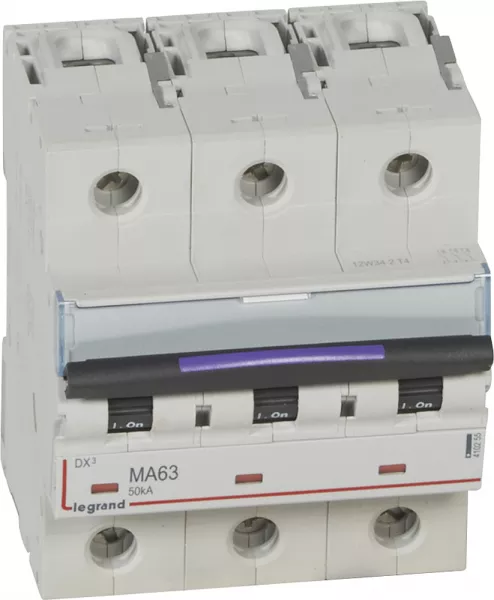 legrand-disjoncteur magn�tique seul dx�-m - vis/vis - 3p - 400v~ - 63a - 50ka - 4,5 mod (410255)