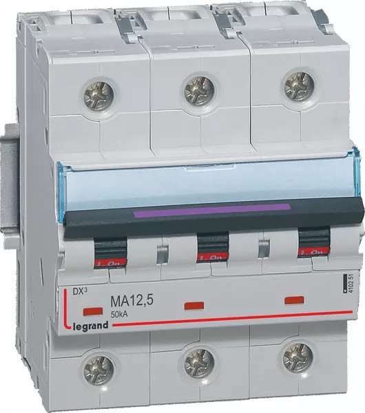 legrand-disjoncteur magn�tique seul dx�-m - vis/vis - 3p 400v~ - 12,5a - 50ka - 4,5 mod (410251)