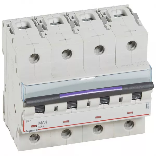 legrand-disjoncteur magn�tique seul dx�-m - vis/vis - 4p - 400v~ - 4a - 50ka - 6 mod (410258)