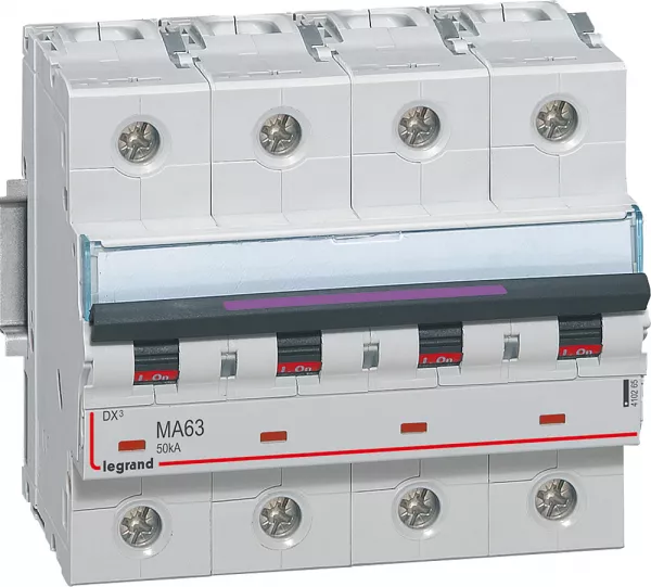 legrand-disjoncteur magn�tique seul dx�-m - vis/vis - 4p - 400v~ - 63a - 50ka - 6 mod (410265)