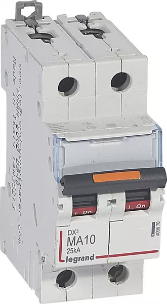 legrand-disjoncteur magn�tique seul dx� ma - vis/vis - 2p - 230/400v~ - 10a - 25ka (409870)