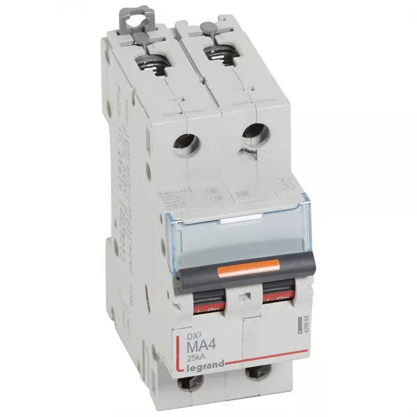 legrand-disjoncteur magn�tique seul dx� ma - vis/vis - 2p - 230/400v~ - 4 a - 25ka (409868)