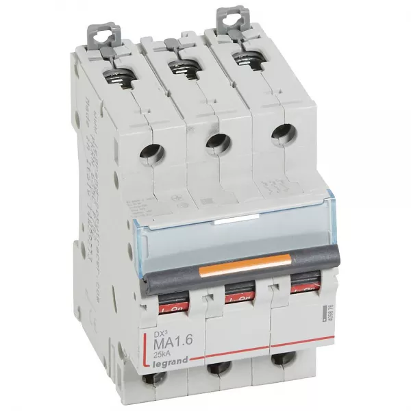 legrand-disjoncteur magn�tique seul dx� ma - vis/vis - 3p - 400v~ - 1,6a - 25ka - 3 mod (409876)