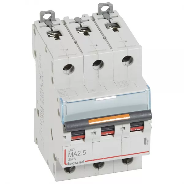 legrand-disjoncteur magn�tique seul dx� ma - vis/vis - 3p - 400v~ - 2,5a - 25ka - 3 mod (409877)