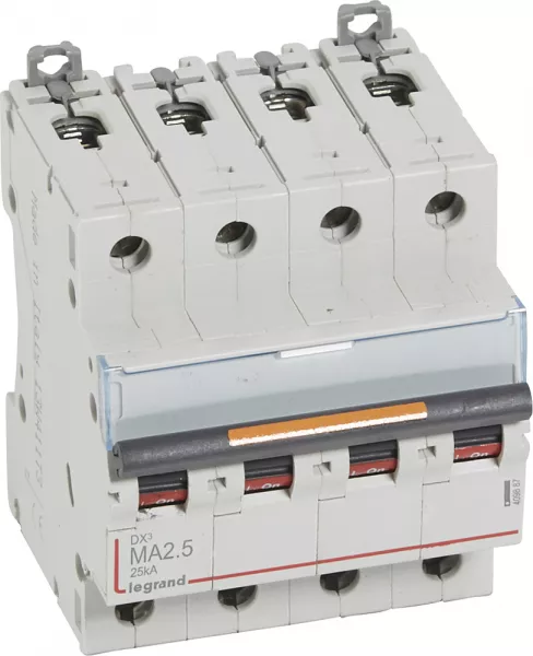 legrand-disjoncteur magn�tique seul dx� ma - vis/vis - 4p - 400v~ - 2,5a - 25ka - 4 mod (409887)