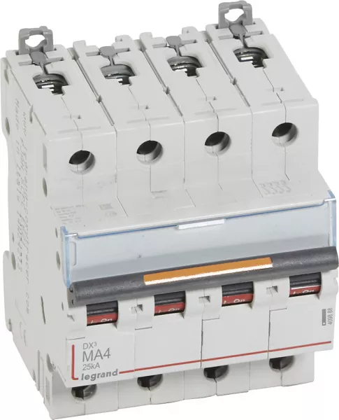 legrand-disjoncteur magn�tique seul dx� ma - vis/vis - 4p - 400v~ - 4a - 25ka - 4 mod (409888)