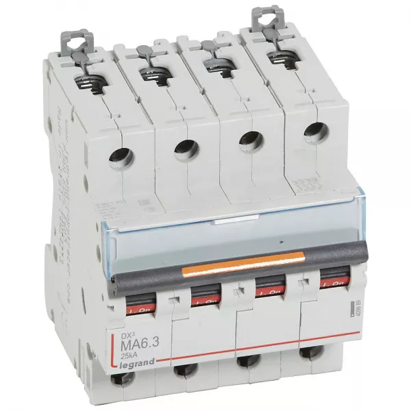 legrand-disjoncteur magn�tique seul dx� ma - vis/vis - 4p - 400v~ - 6,3a - 25ka - 4 mod (409889)