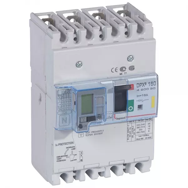 legrand-disjoncteur magn�tothermique diff�rentiel dpx�160 icu 16ka 400v~ - 4p - 16a (420030)