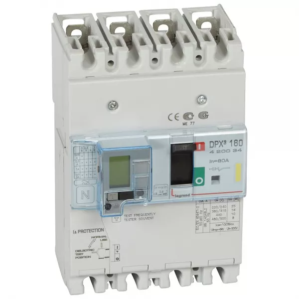 legrand-disjoncteur magn�tothermique diff�rentiel dpx�160 icu 16ka 400v~ - 4p - 80a (420034)