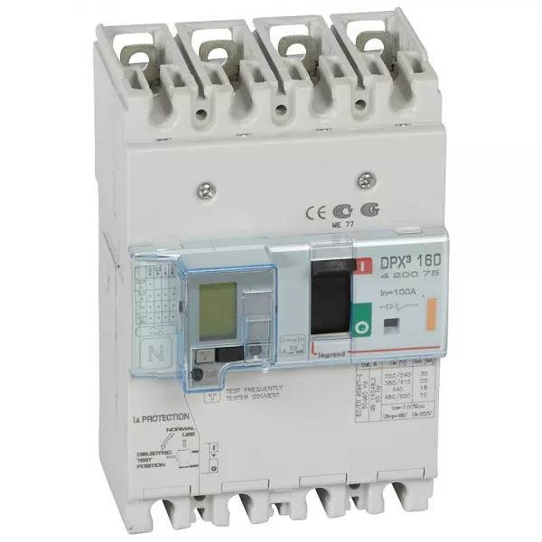 legrand-disjoncteur magn�tothermique diff�rentiel dpx�160 icu 25ka 400v~ - 4p - 100a (420075)