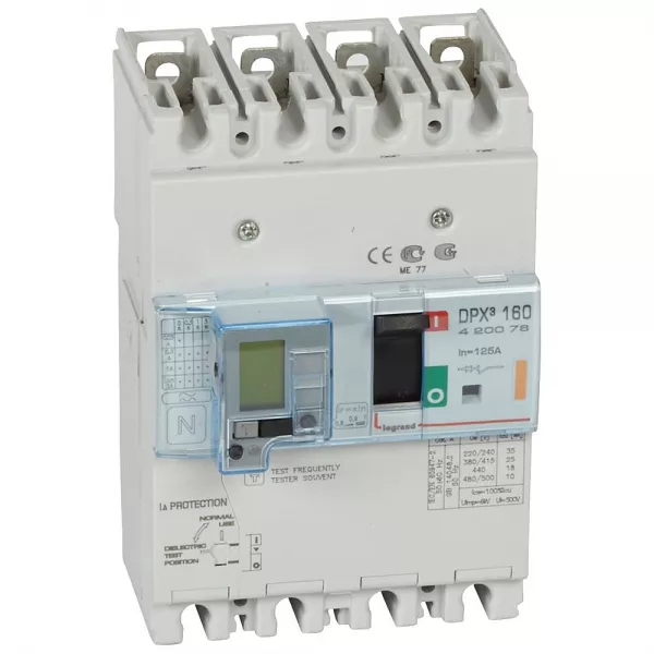 legrand-disjoncteur magn�tothermique diff�rentiel dpx�160 icu 25ka 400v~ - 4p - 125a (420076)