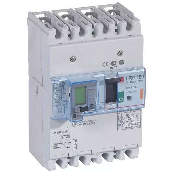 legrand-disjoncteur magn�tothermique diff�rentiel dpx�160 icu 25ka 400v~ - 4p - 25a (420071)