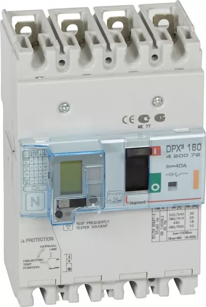 legrand-disjoncteur magn�tothermique diff�rentiel dpx�160 icu 25ka 400v~ - 4p - 40a (420072)