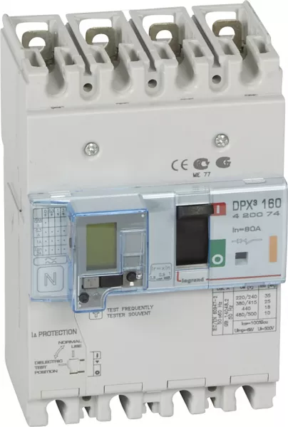 legrand-disjoncteur magn�tothermique diff�rentiel dpx�160 icu 25ka 400v~ - 4p - 80a (420074)