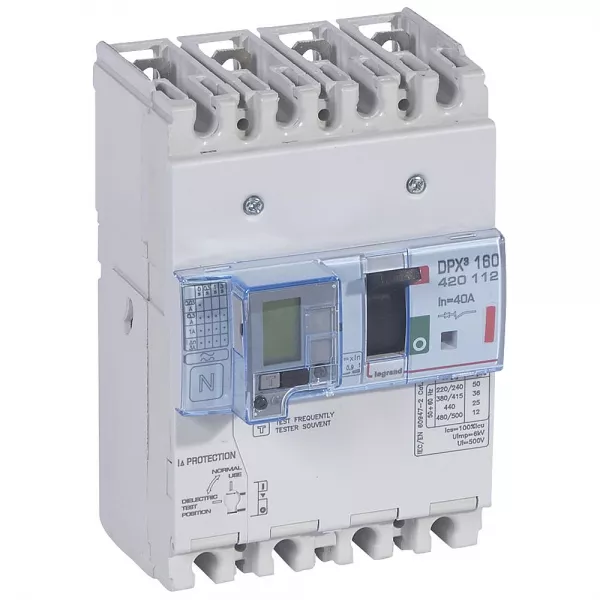 legrand-disjoncteur magn�tothermique diff�rentiel dpx�160 icu 36ka 400v~ - 4p - 40a (420112)