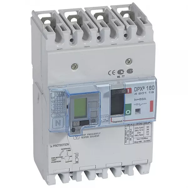 legrand-disjoncteur magn�tothermique diff�rentiel dpx�160 icu 36ka 400v~ - 4p - 63a (420113)