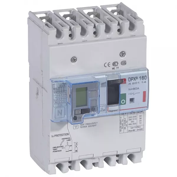 legrand-disjoncteur magn�tothermique diff�rentiel dpx�160 icu 36ka 400v~ - 4p - 80a (420114)