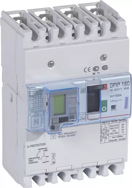 legrand-disjoncteur magn�tothermique diff�rentiel dpx�160 icu 50ka 400v~ - 4p - 125a (420156)