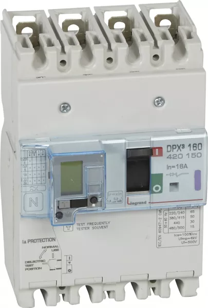 legrand-disjoncteur magn�tothermique diff�rentiel dpx�160 icu 50ka 400v~ - 4p - 16a (420150)