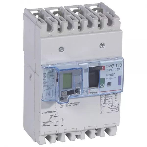 legrand-disjoncteur magn�tothermique diff�rentiel dpx�160 icu 50ka 400v~ - 4p - 63a (420153)