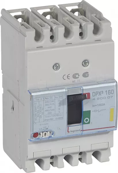 legrand-disjoncteur magn�tothermique dpx�160 pouvoir de coupure 16ka 400v~ - 3p - 160a (420007)