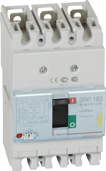legrand-disjoncteur magn�tothermique dpx�160 pouvoir de coupure 16ka 400v~ - 3p - 63a (420003)