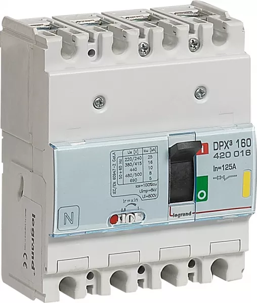 legrand-disjoncteur magn�tothermique dpx�160 pouvoir de coupure 16ka 400v~ - 4p - 125a (420016)
