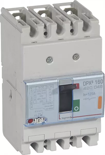 legrand-disjoncteur magn�tothermique dpx�160 pouvoir de coupure 25ka 400v~ - 3p - 125a (420046)