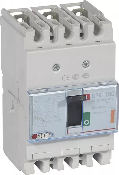 legrand-disjoncteur magn�tothermique dpx�160 pouvoir de coupure 25ka 400v~ - 3p - 63a (420043)