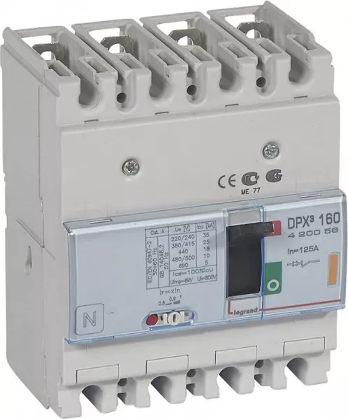 legrand-disjoncteur magn�tothermique dpx�160 pouvoir de coupure 25ka 400v~ - 4p - 125a (420056)